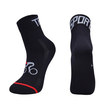 Professional outdoor cycling socks in various colors with breathable nylon fabric