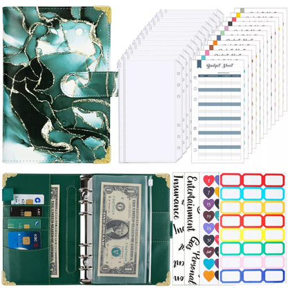 A6 loose spiral notebook with PU leather cover in various colors, featuring spiral binding and included accessories