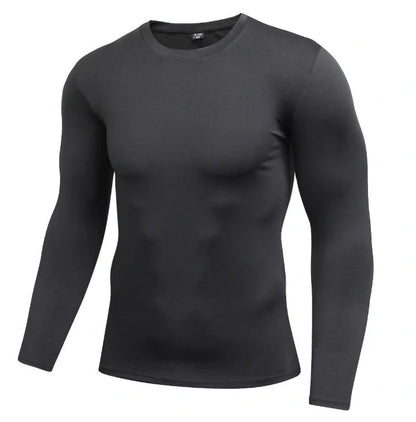 Men's quick-dry compression long sleeve top for enhanced workout performance
