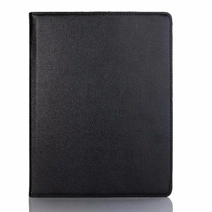Imitation leather rotating clamshell sleeve case for iPad tablets in multiple colours.