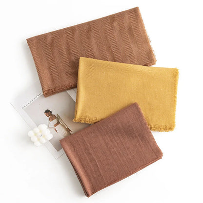 Stylish herringbone pattern artificial cashmere scarf for women in various colors