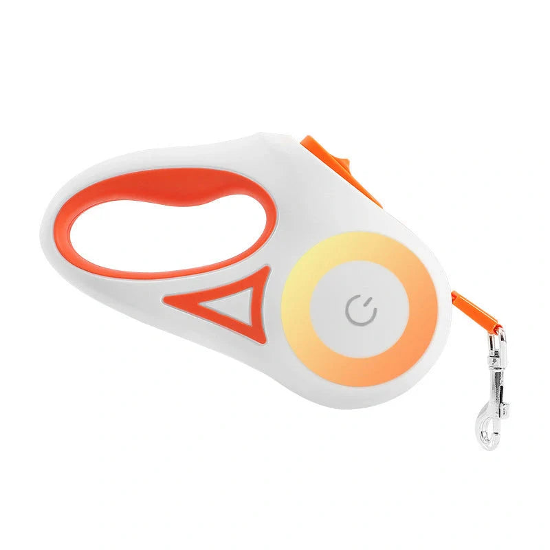 Retractable dog leash with automatic lock in Dream Purple, Sunshine Orange, and Mint Green