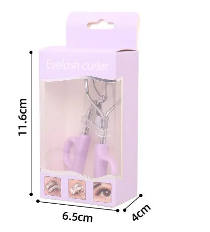 Pink eyelash curler with A4 chrome scissors handle design and carbon steel construction