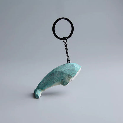 Handmade wooden cat trinkets in gray and orange, perfect for decor or gifts