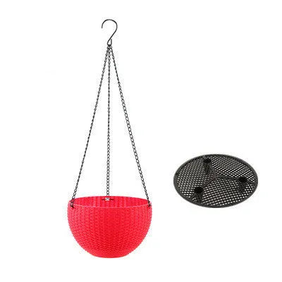 A 210mm diameter hanging basket planter with an attached chain, shown in one of seven available colours.