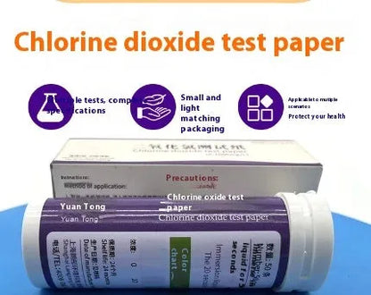 Chlorine dioxide test paper bottle with 50 pieces for 0-1000mg/L waste water detection