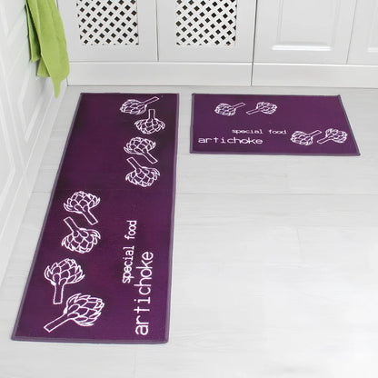 Kitchen non-slip mat with 10mm thickness showing textured surface and water-absorbent sponge lining