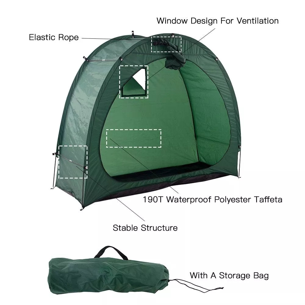 Waterproof folding canopy for two adult bicycles with ventilation window