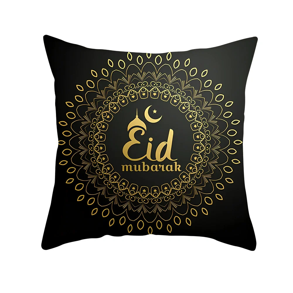 Single-sided digital printed peach skin pillowcase measuring 44cm for Ramadan Eid decor