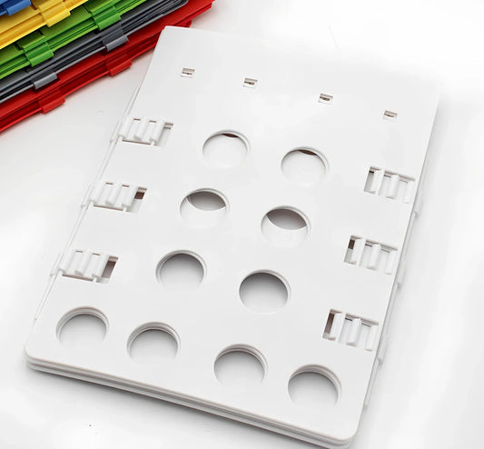 Adjustable clothes folding board showing 40x48cm and 68x57cm sizes with PP+PE construction