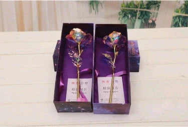 Handmade 24K gold rose flower set in elegant gift box