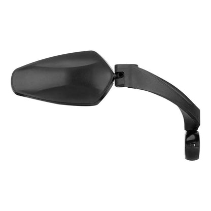 Black acrylic bicycle rearview mirror with rotatable mount for handlebars