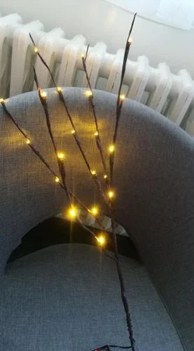 Elegant Twig Lights with 20 LED bulbs, perfect for decorating any space with a warm, enchanting ambiance