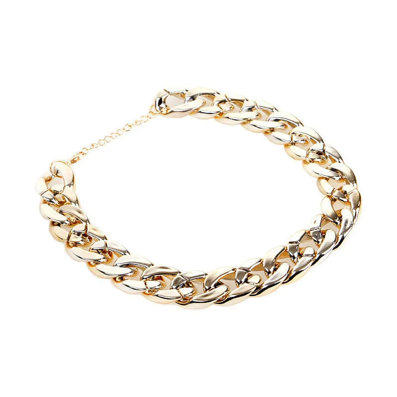 Gold colour chain style dog collar adjustable from 21cm to 50cm circumference for small medium dogs