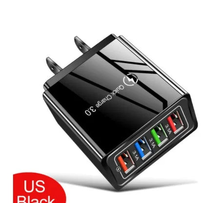 Simple Luminous 4USB mobile phone charger showing four USB ports and luminous indicators