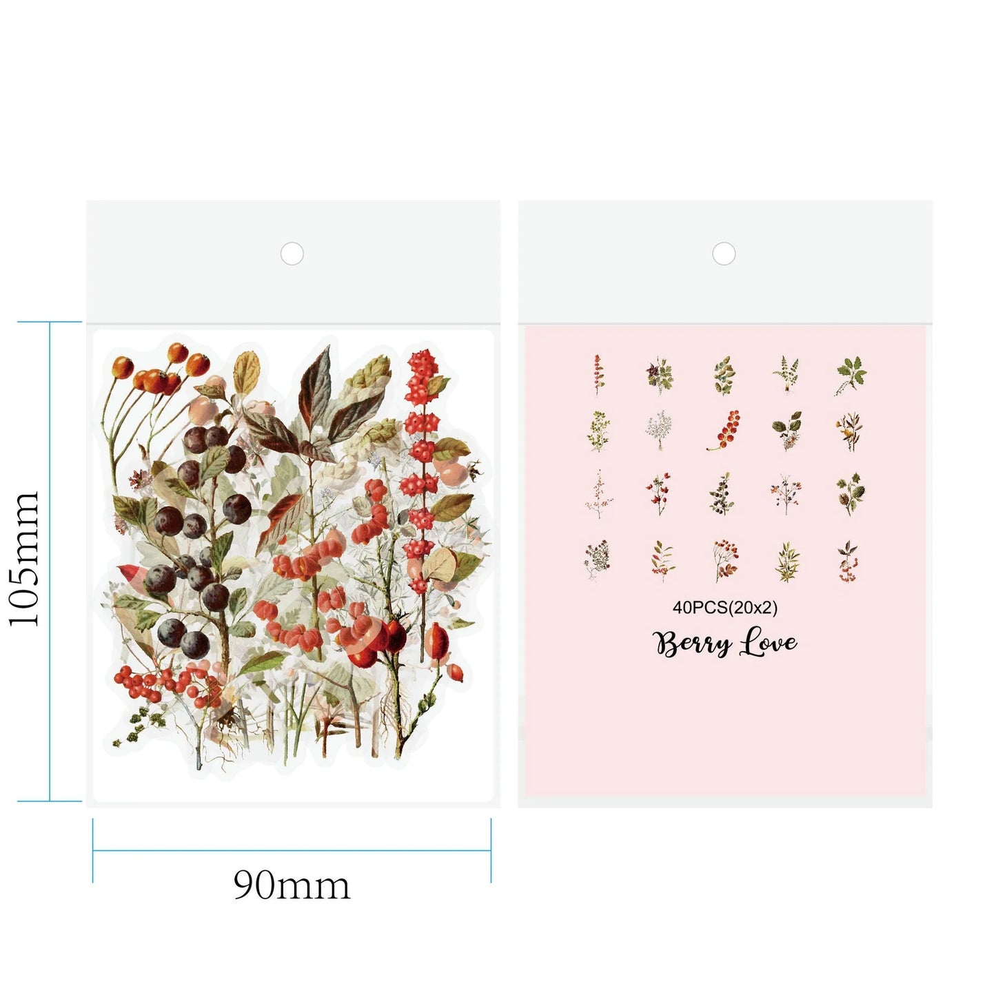 Enchanting transparent floral and mushroom stickers for DIY journaling and crafting