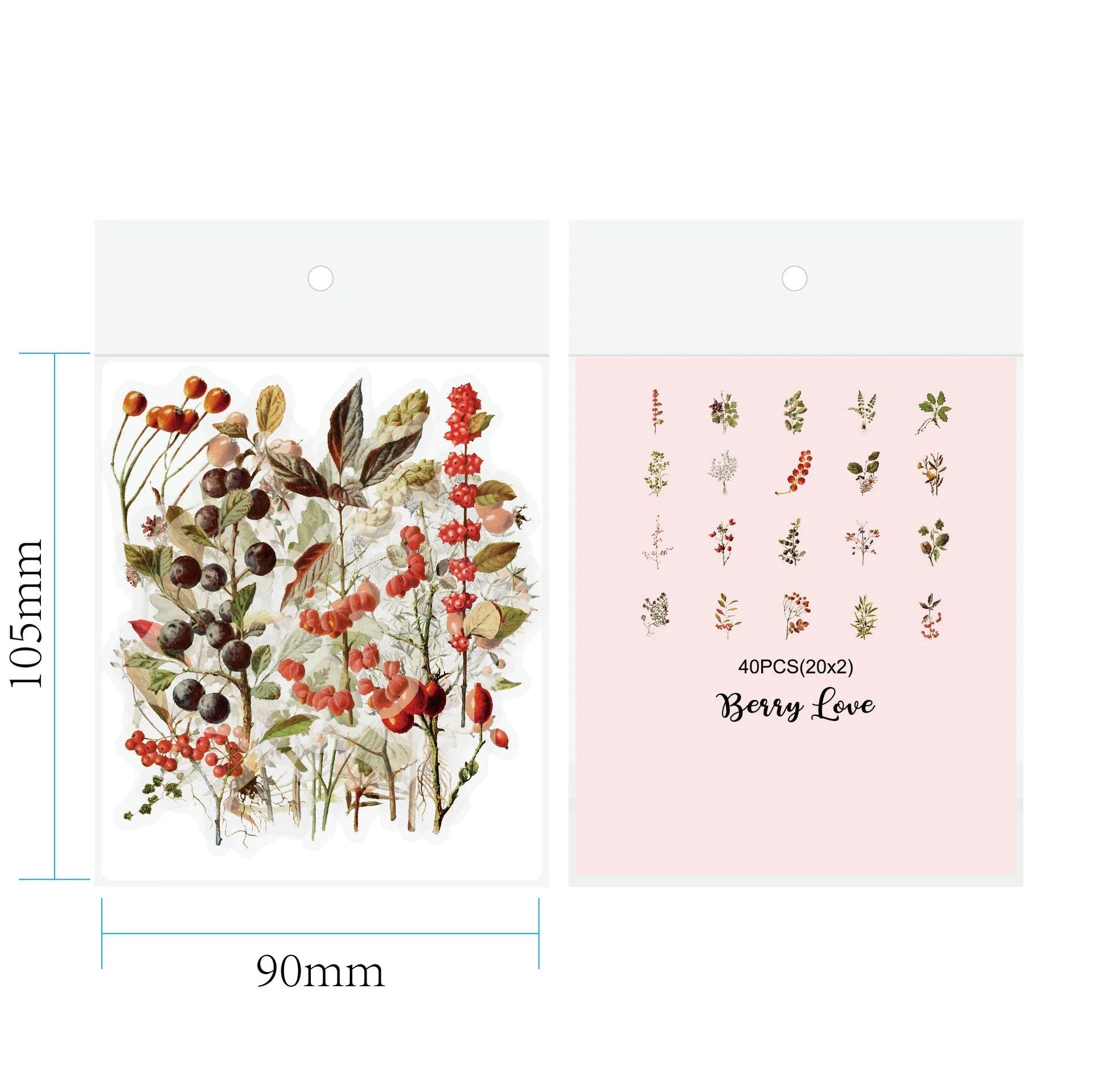 Enchanting transparent floral and mushroom stickers for DIY journaling and crafting