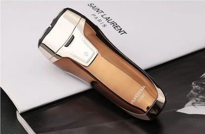 Feike smart washing electric shaver in rose gold with rotary heads