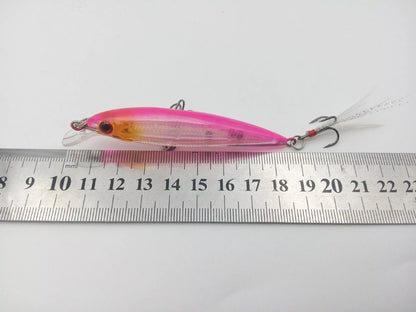 Bionic Feather Bait with 3D eyes and laser tail hook for lifelike fishing