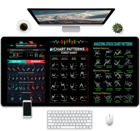 Game-themed printed rubber mouse pad on a desk, showing non-slip base and graphic design.