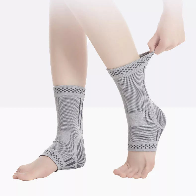 Graphene ankle brace with copper ion fabric for injury recovery and support