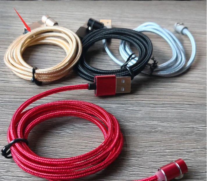360 Degree Magnetic Charging Cable with LED light and 90-degree connector