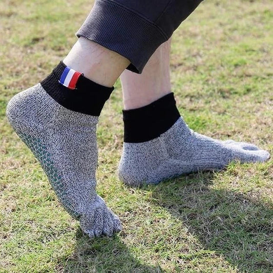 Beach anti-slip socks with five-toe design and non-slip soles for outdoor activities