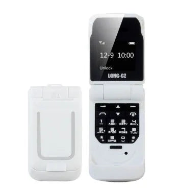 Mini flip mobile phone in six colour options with flip cover closed