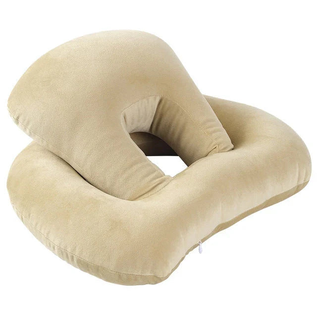 Cozy U-Shaped Neck Pillow with Arm Rest in Various Colors for Relaxing Naps and Travel Support