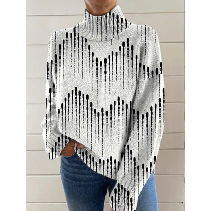 Women's casual Christmas abstract print polyester top with 3D effect pattern