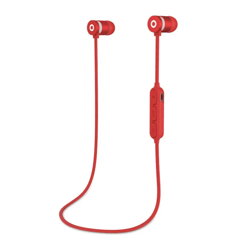 Black metal magnetic sports Bluetooth wireless headset with neck-mounted design and gift packaging