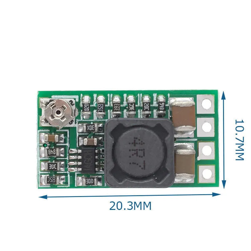 Green PCB DC-DC step down power supply module converting 12-24V to 5V 3A output