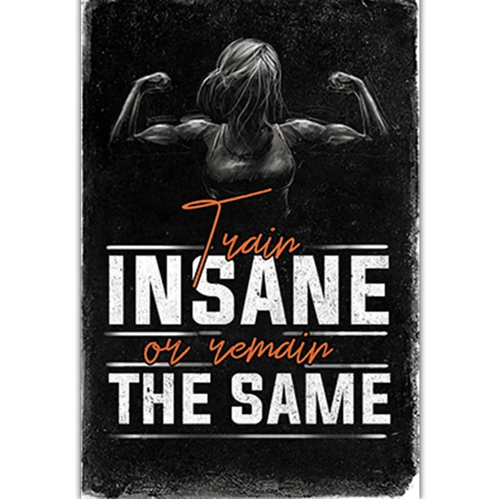 Gym motivational canvas poster measuring 7.8x11.8 inches with modern design in four colour schemes