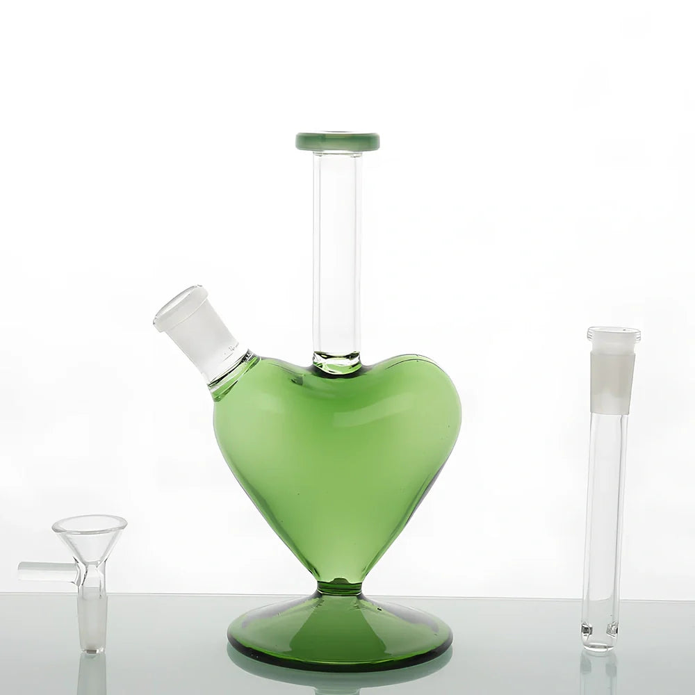 Hand-blown borosilicate glass geometric atomiser pendant with polished surface in green colour