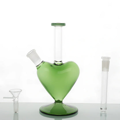Hand-blown borosilicate glass geometric atomiser pendant with polished surface in green colour