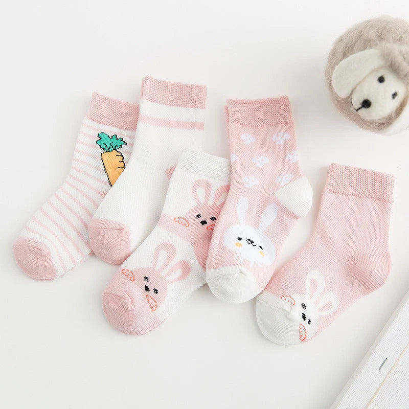 Premium cotton baby socks in various vibrant colors and sizes for boys and girls