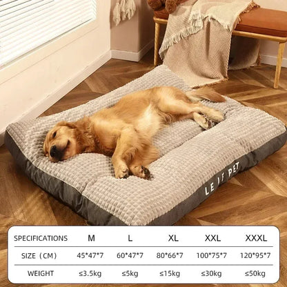 Coffee coloured detachable fleece dog bed for large breeds, shown with blanket removed.