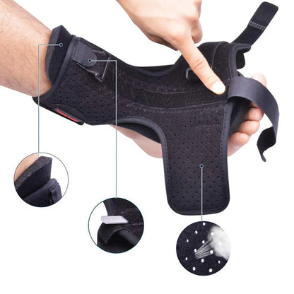 Adjustable dorsal night splint for plantar fasciitis and foot drop relief in black