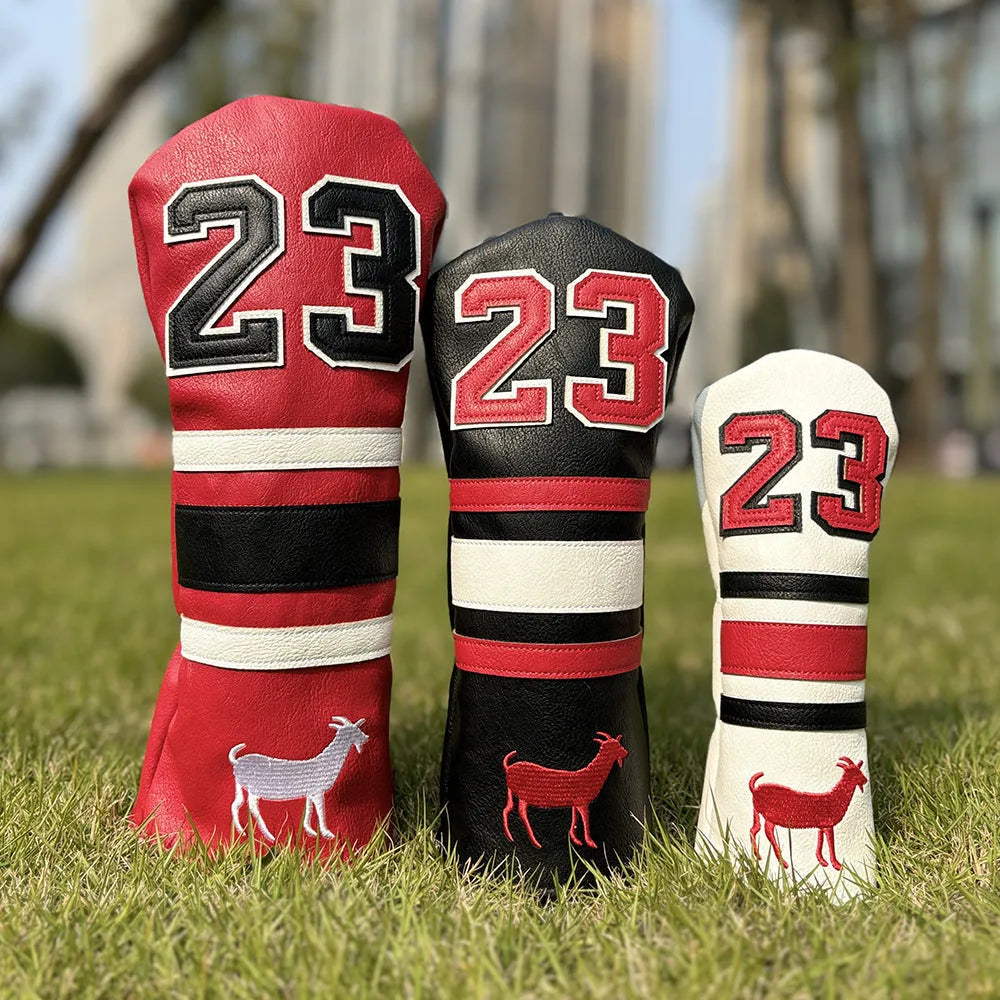 Ram golf club sleeve in red, black, white, or yellow with square putter compartment and PU material