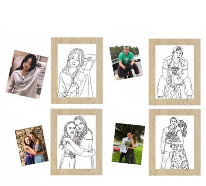 3D LED photo frame table lamp with beech wood frame and acrylic board displaying custom text