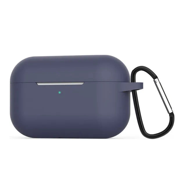 Silicone protective cover for AirPods Pro headphones in multiple colour options showing shock absorption design