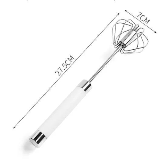 Semi-automatic stainless steel egg beater whisk for manual kitchen mixing