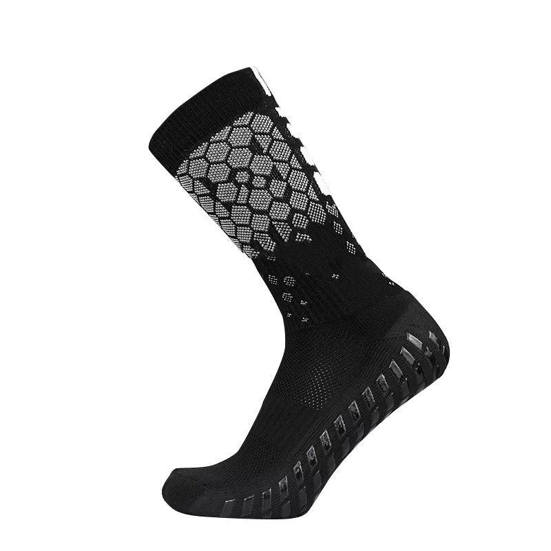 Non-slip soccer socks in various colors, designed for competition and training