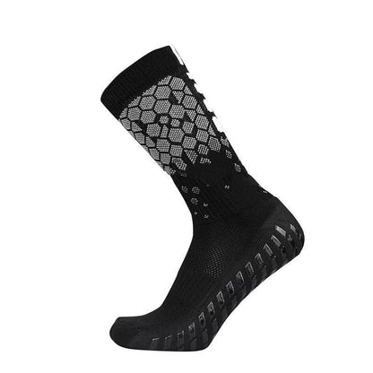 Non-slip soccer socks in various colors, designed for competition and training