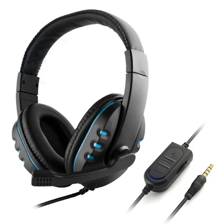 Warlord wired gaming headset with microphone, 3.5mm plug, 40mm drivers, blue or red, 1.2m cable