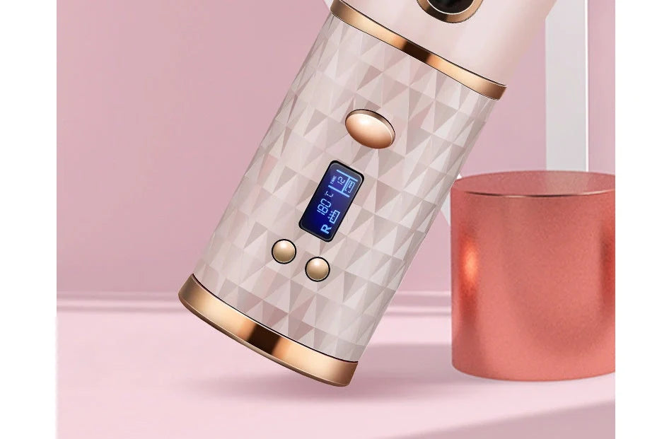 Multifunctional Automatic Wireless Curling Iron with LCD display and cordless design