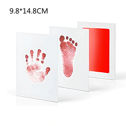 Disposable ink baby hand and foot print kit with six colour options and two size formats