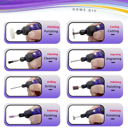 Mini electric drill engraving machine with PP tool box and 82 accessories for engraving polishing cutting grinding