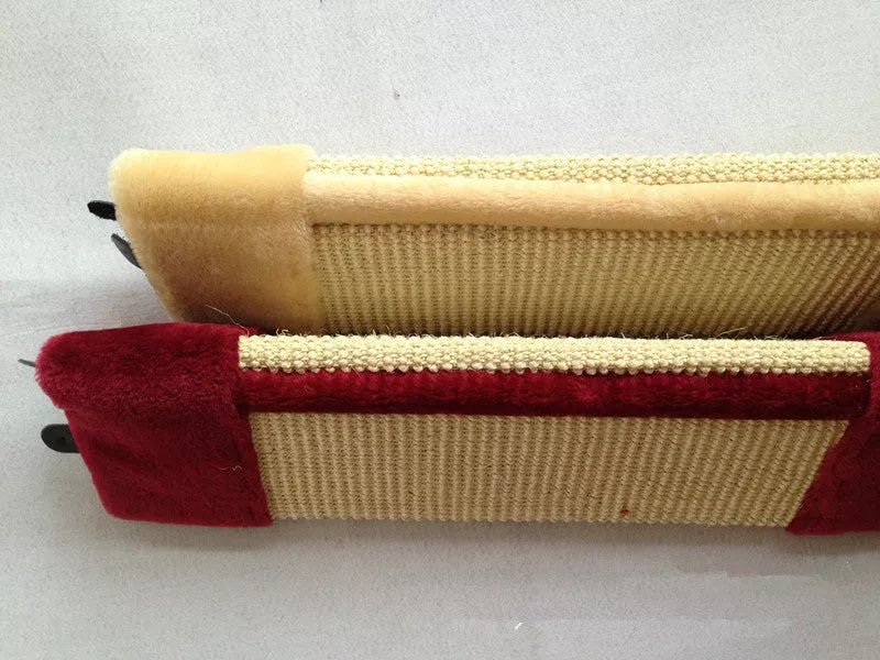 Foldable eco-friendly cat scratcher with sisal rope and plush fabric, includes cat grass