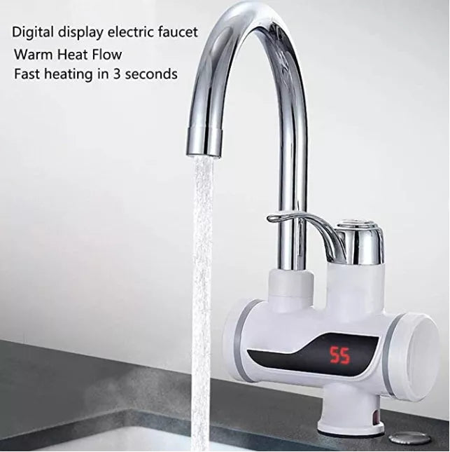 Electric instant water heater tap with adjustable temperature for kitchen or bathroom use